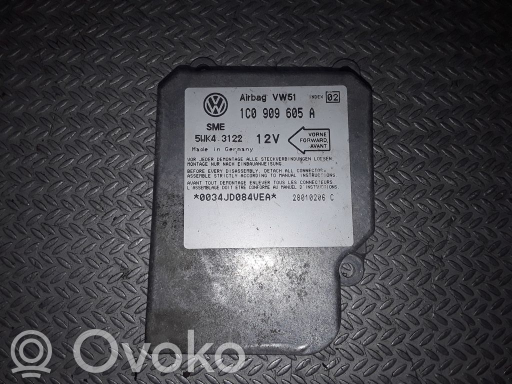Module de contrôle airbag   1C0909605A,5WK43122,0034JD084VEA