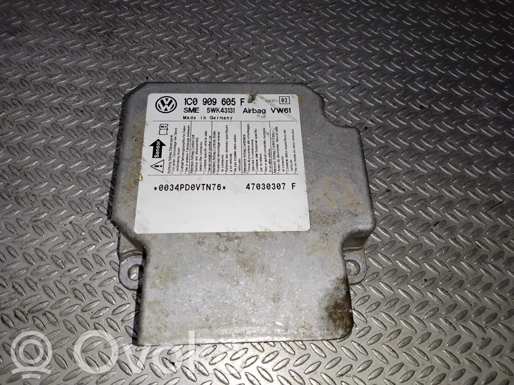 Sterownik / Moduł Airbag   1C0909605F,5WK43131