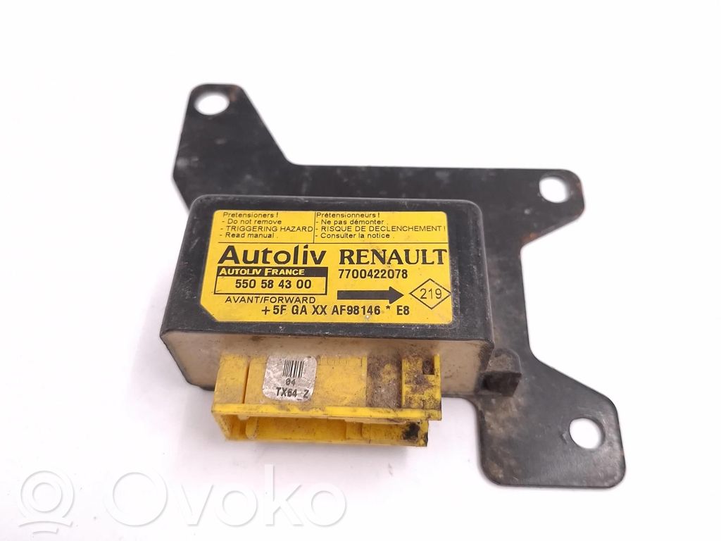 Sterownik / Moduł Airbag   7700422078,550584300,5FGAXXAF98146,F503845AC32,TX64Z