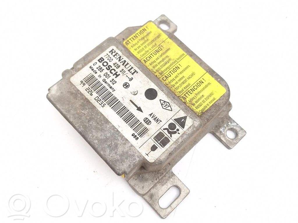 Sterownik / Moduł Airbag   7700428311B,0285001312,992260235,KB8O085145