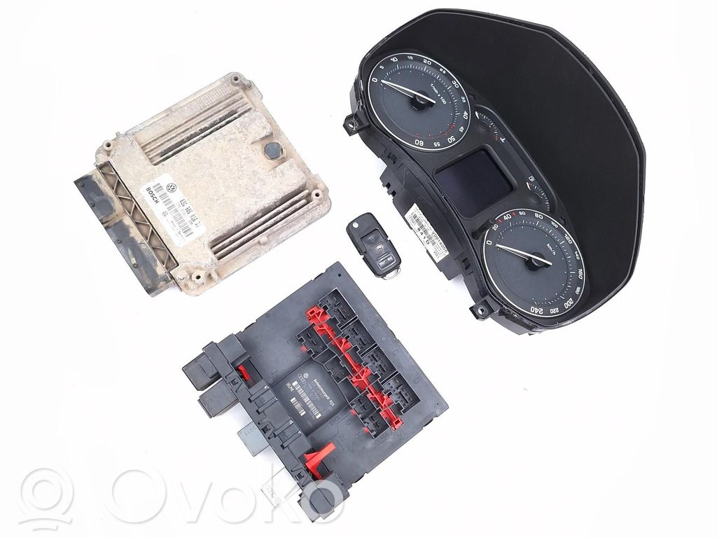 Skoda Octavia Mk2 (1Z) Komputer / Sterownik ECU i komplet kluczy 