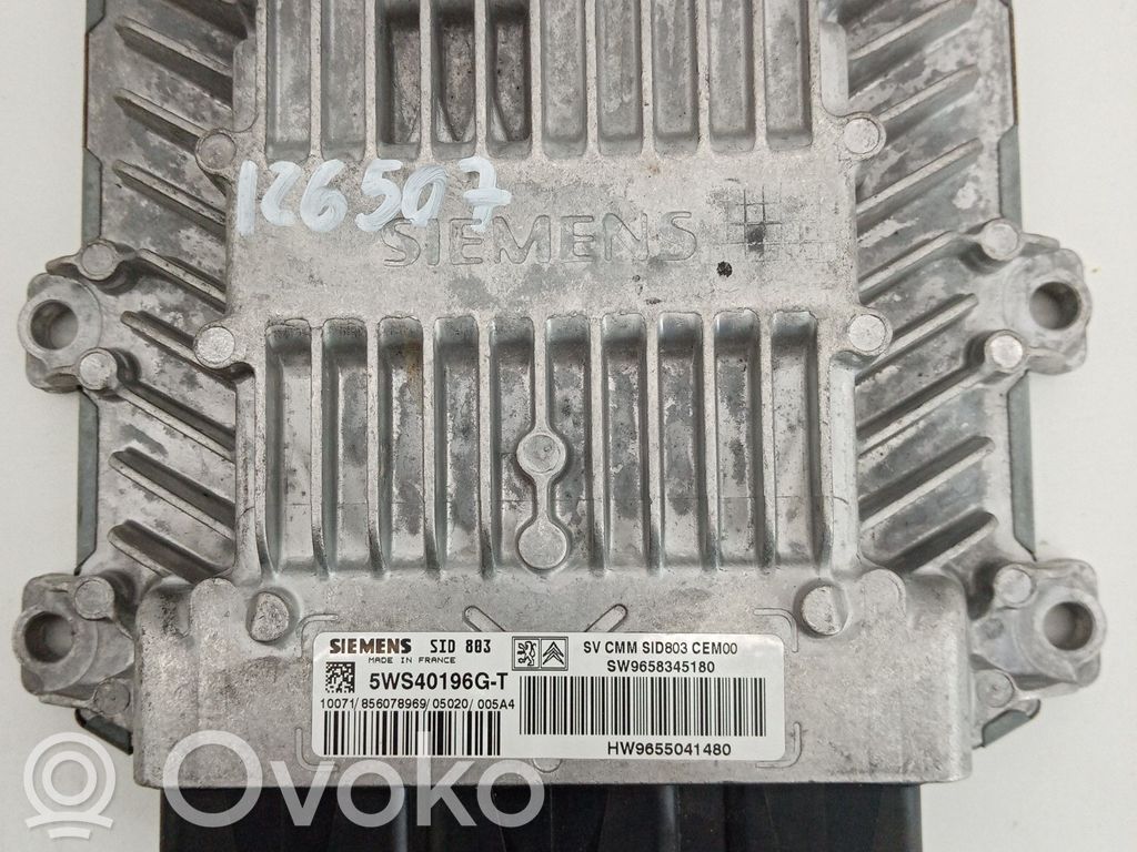 Engine control unit/module   5WS40196GT,SW9658345180