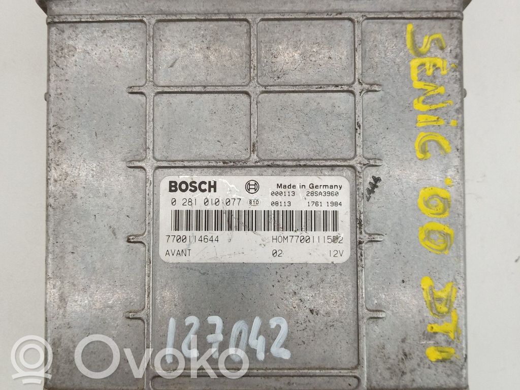Engine control unit/module   0281010077,7700114644AVANT,BOSCH,HOM7700111552