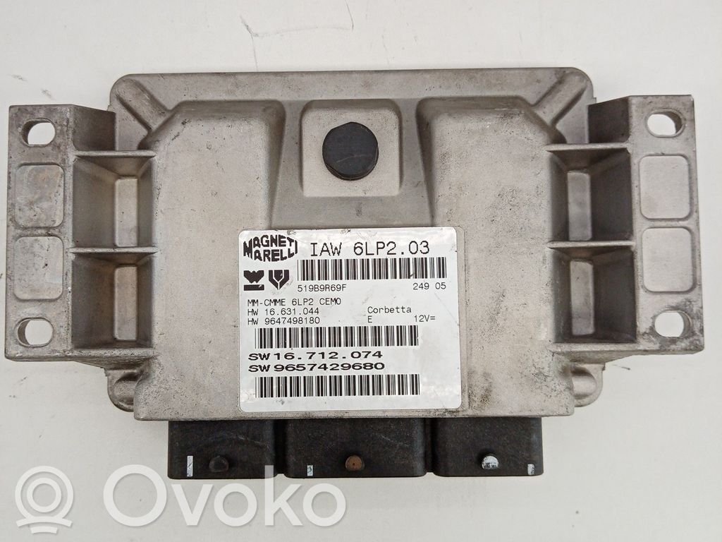 Engine control unit/module   MARELLI,6LP203,HW9647498180,IAW,SW9657429680