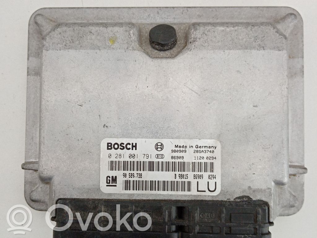 Engine control unit/module   0281001791,90589738LU,BOSCH