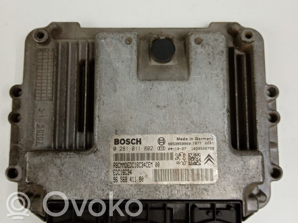 Engine control unit/module   0281011802,9656841180BOSCH,EDC16C34