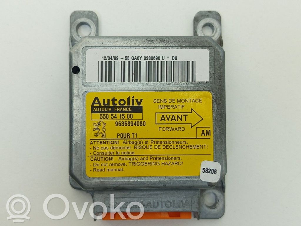 Unidad de control/módulo del Airbag   9636894080,550541500