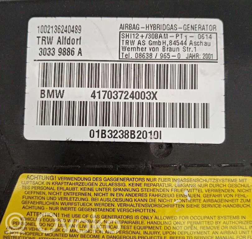 BMW 5 E39 Istuimen turvatyyny 