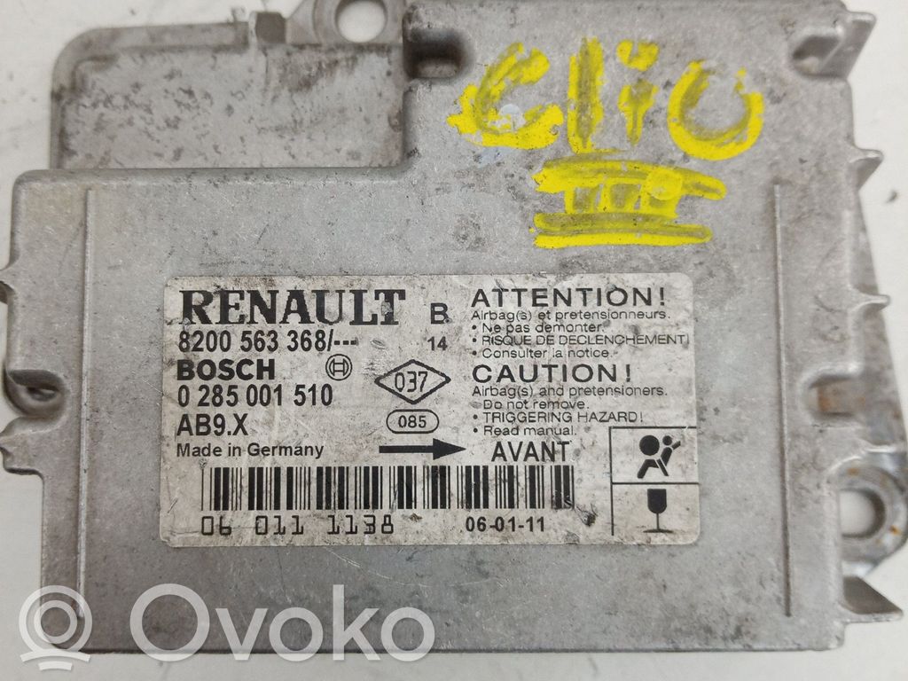Airbag control unit/module   8200563368,0285001510