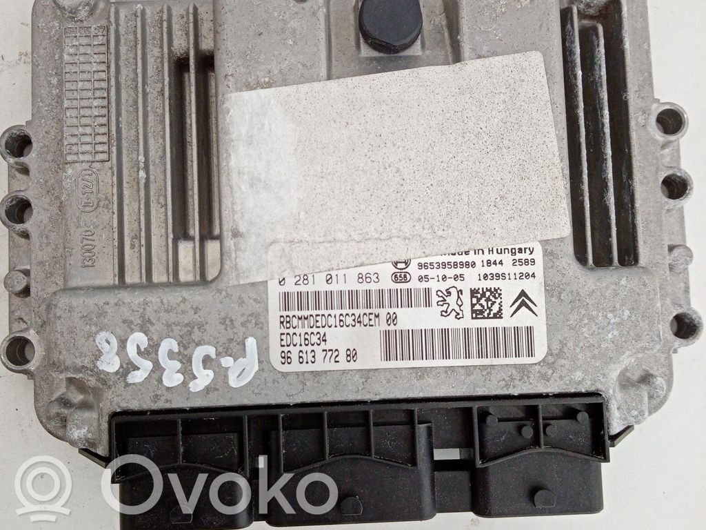 Engine control unit/module   0281011863,9661377280BOSCH,EDC16C34