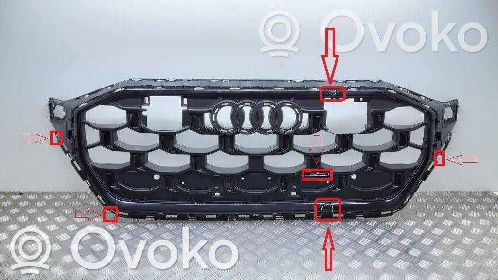 Audi Q8 Etupuskurin ylempi jäähdytinsäleikkö 