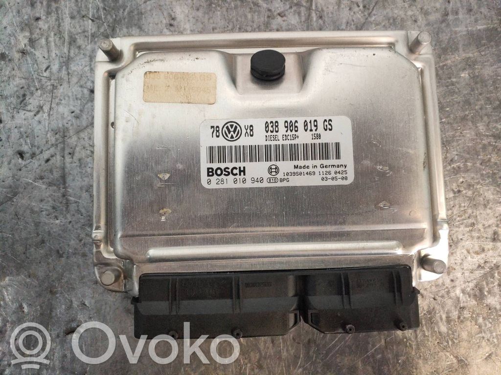 Engine control unit/module   0281010940,038906019GS,EDC15P