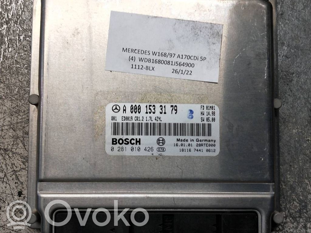 Engine control unit/module   0281010426,A0001533179