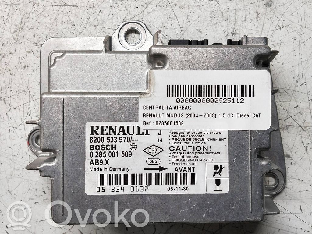Airbag control unit/module   0285001509,8200533970