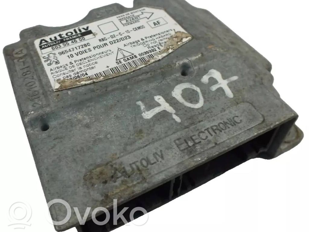 Peugeot 407 Airbag control unit/module 