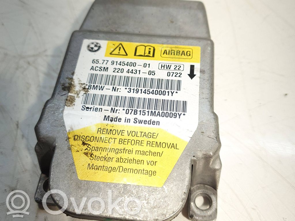 BMW 6 E63 E64 Airbag control unit/module 