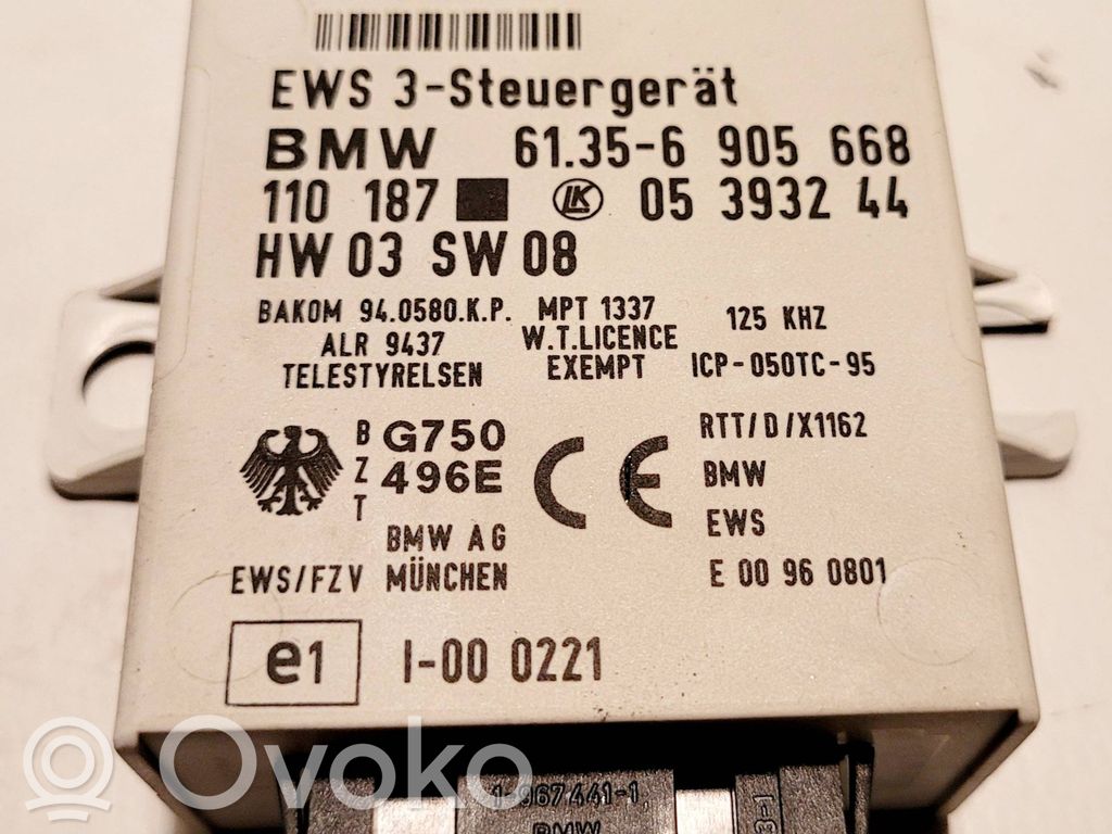 Immobilizer control unit/module   61356905668,05393244,110187