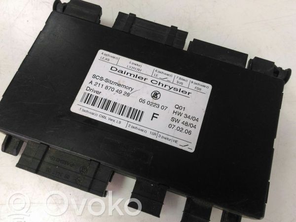 Seat control module   2118704926,2118704085,A2118704085,A2118704926,FRENTE
