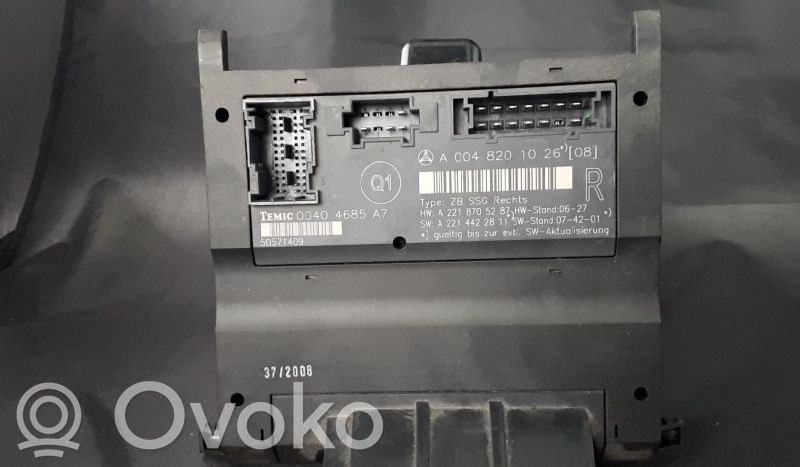 Mercedes-Benz S W221 Module de commande de siège 