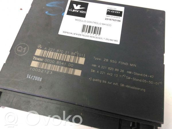 Module de commande de siège   2218702186,2218702186,2218703492,2218705585,2218706186,2218706287,A2218702186,A2218703492,A2218705585,A2218706186,A2218706287,TRAS