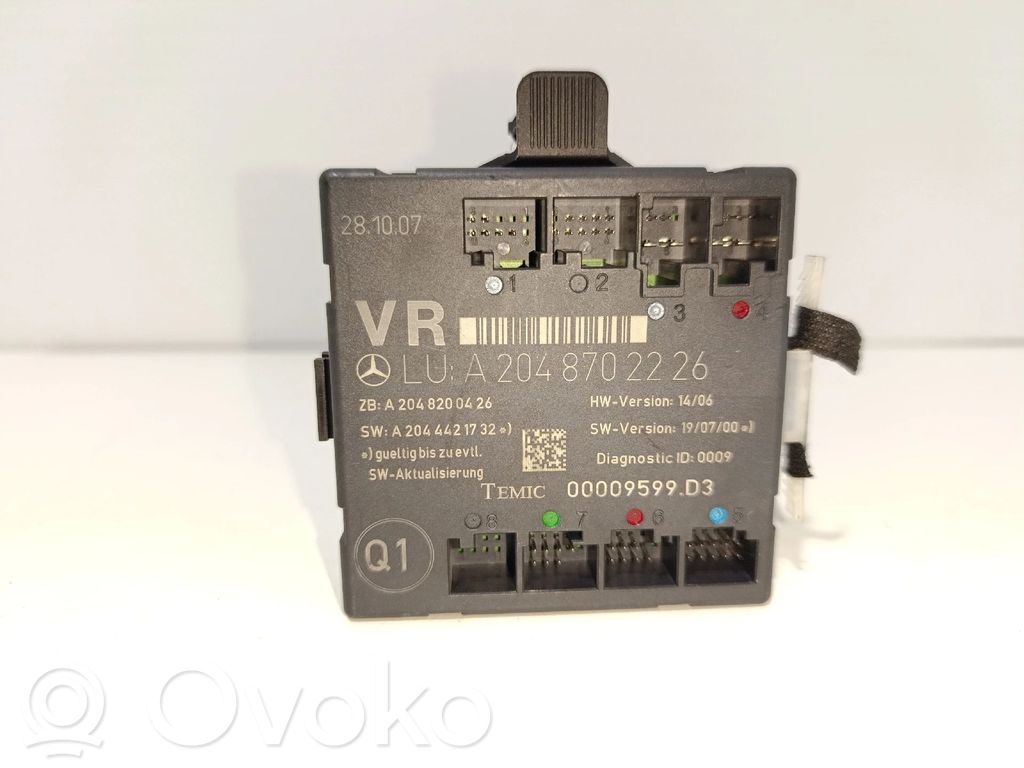 Mercedes-Benz C W204 Door control unit/module 