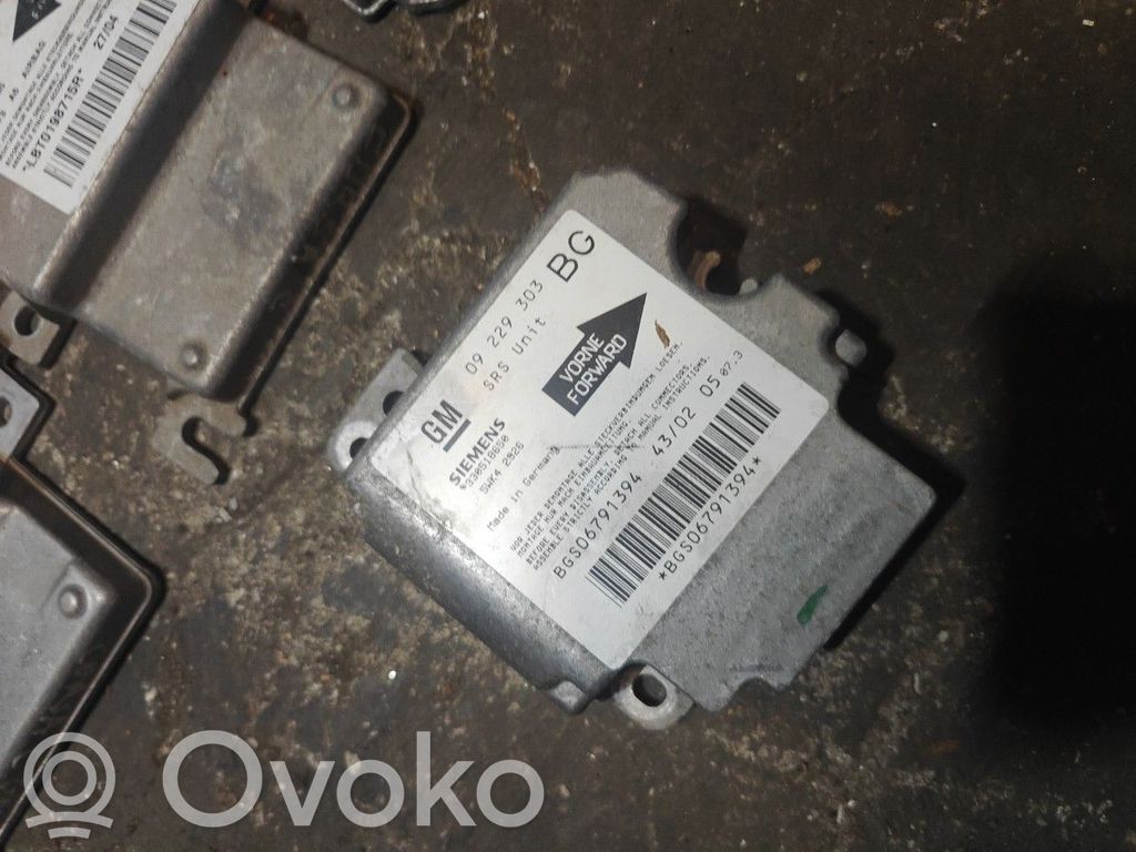 Airbag control unit/module   09229303,5WK42926,BG,OPELZAFIRAA,SIEMENS