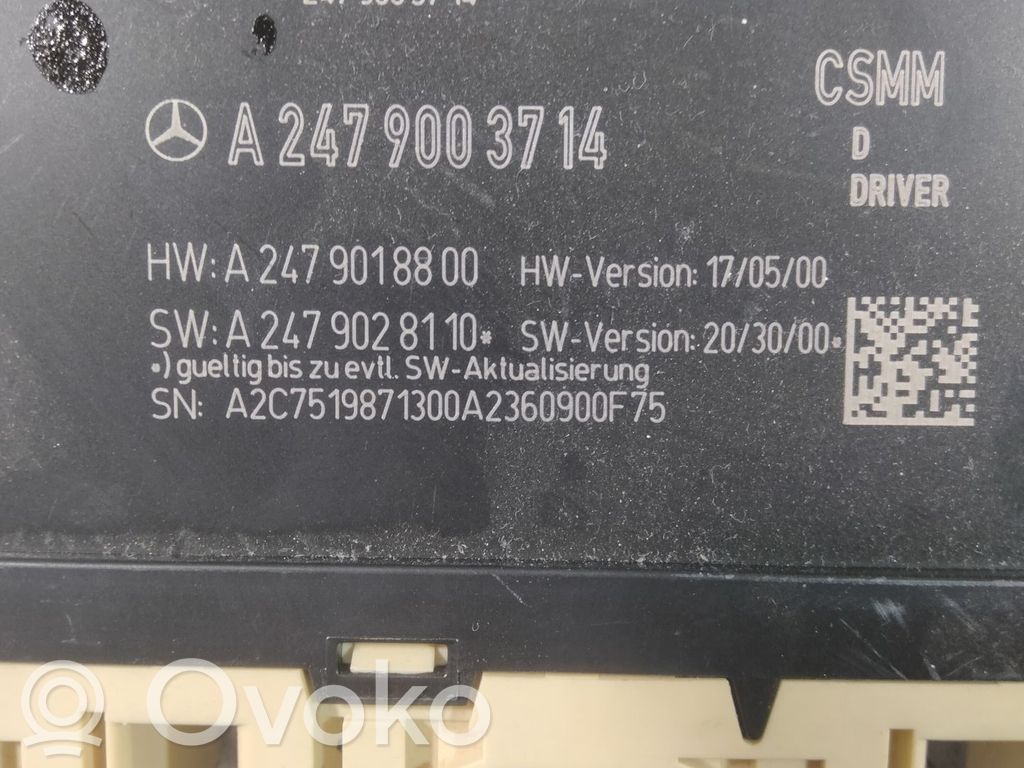 Mercedes-Benz A W177 AMG Module de commande de siège 