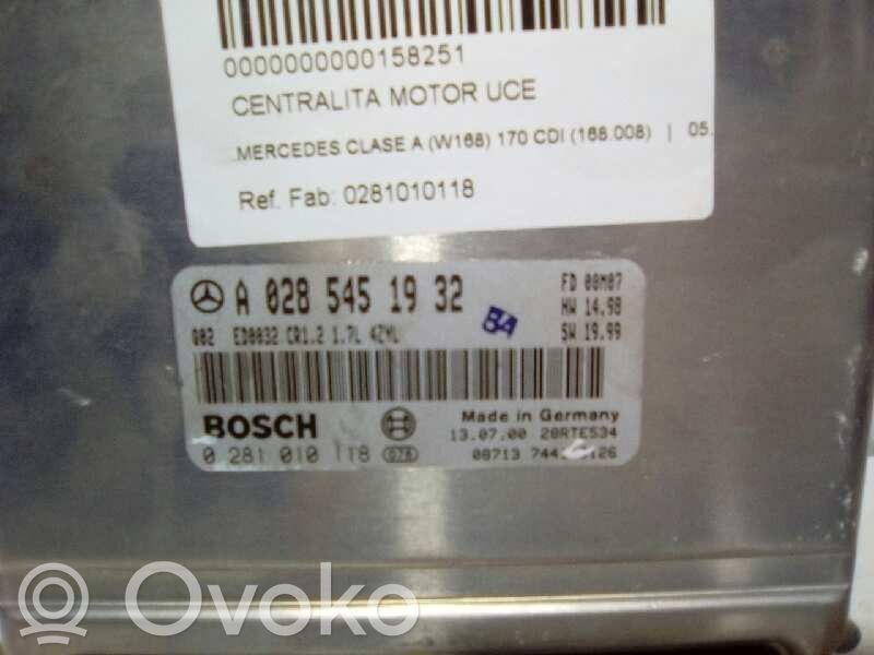 Engine control unit/module   0281010118,A0285451932