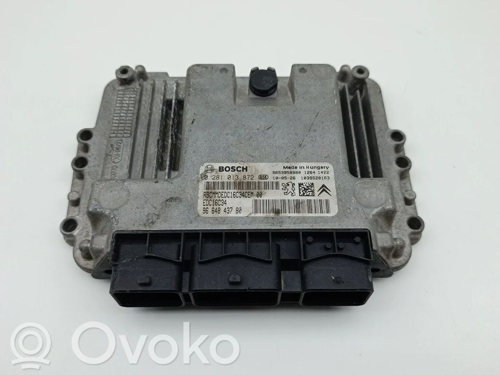 Engine control unit/module   0281013872,9664843780,EDC16C34