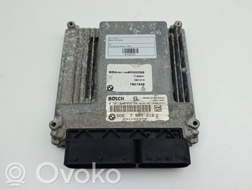 BMW X3 E83 Variklio valdymo blokas 