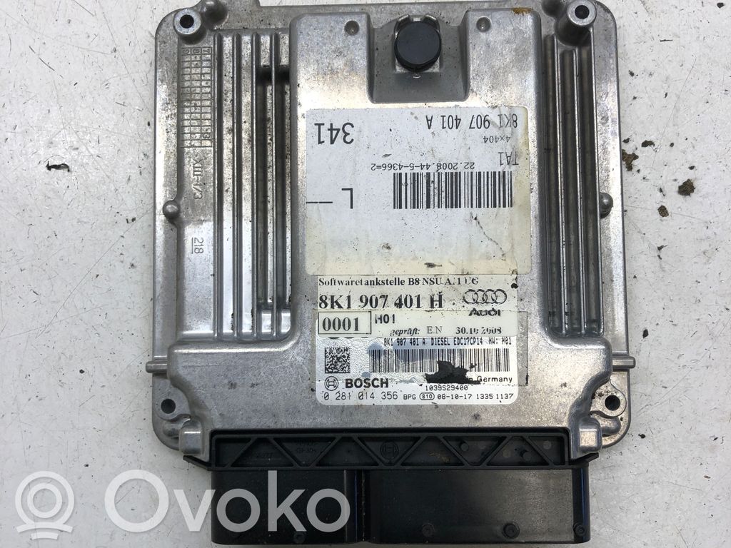 Engine control unit/module   8K1907401H,8K1907401A,0281014356