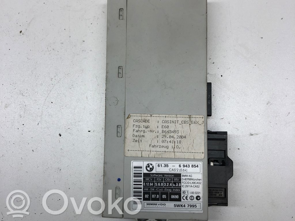 BMW 5 E60 E61 CAS-ohjainlaite/moduuli 