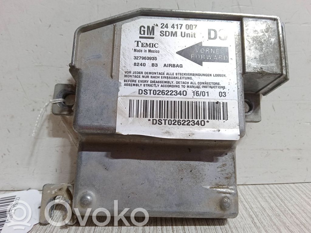 Opel Corsa C Airbag control unit/module 
