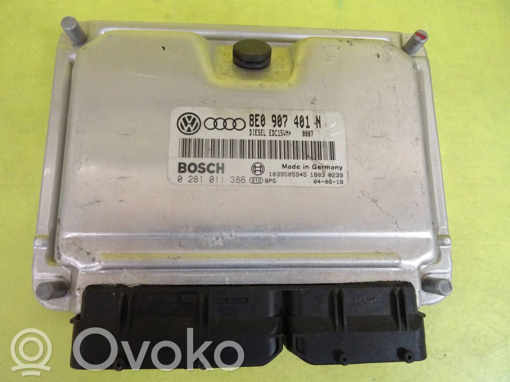 Engine control unit/module   0281011386,8E0907401N