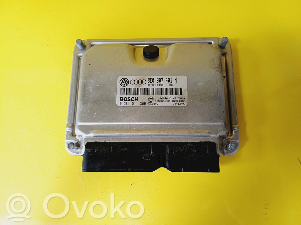 Engine control unit/module   8E0907401N,0281011386