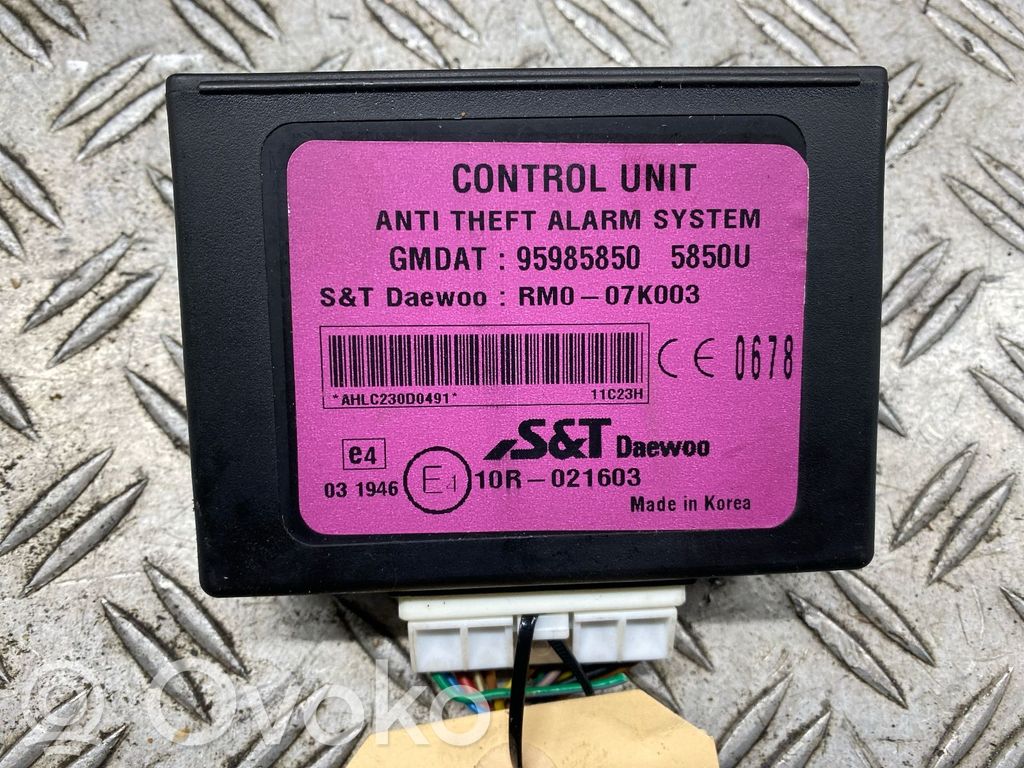 Chevrolet Spark Boîtier module alarme 