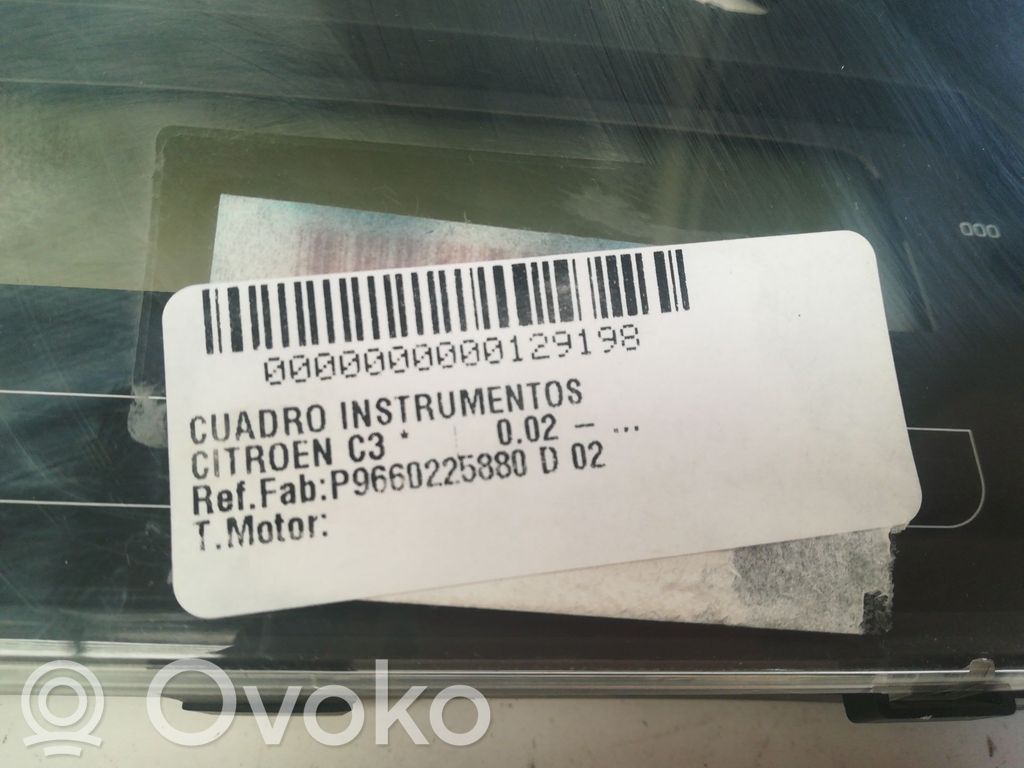 Citroen C3 Compteur de vitesse tableau de bord