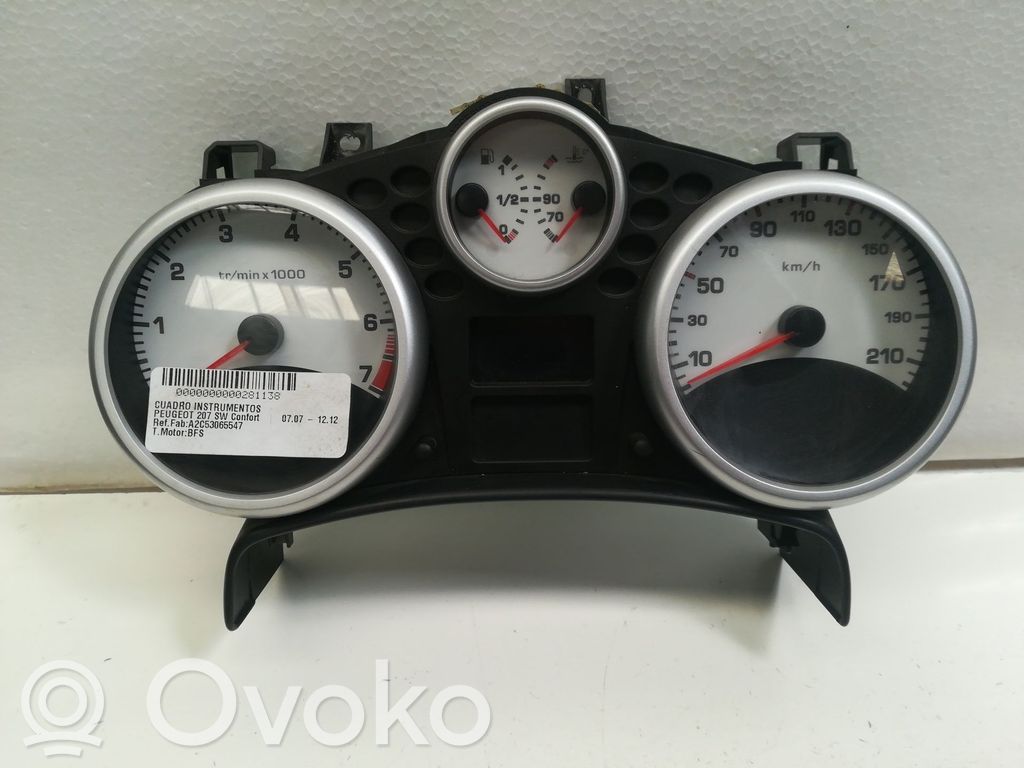 Peugeot 207 Vitezometru (grup de instrumente) 