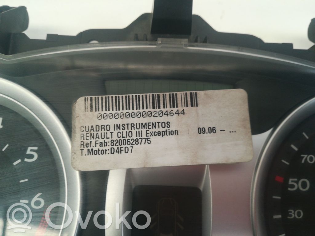 Renault Clio III Geschwindigkeitsmesser Cockpit 