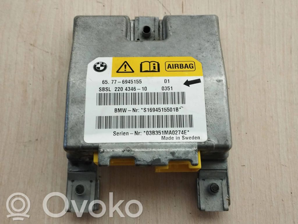 Module de contrôle airbag   6945155,S1694515501B,220434610,03B351MA0274E