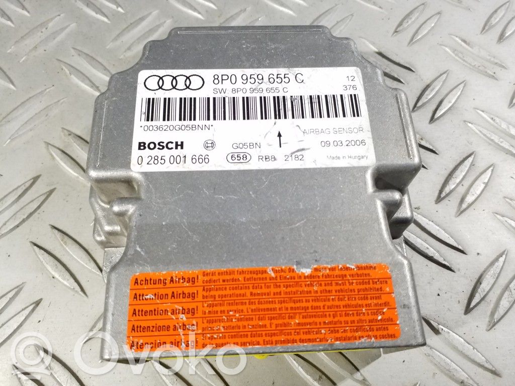 Airbag control unit/module   8P0959655C,0285001666