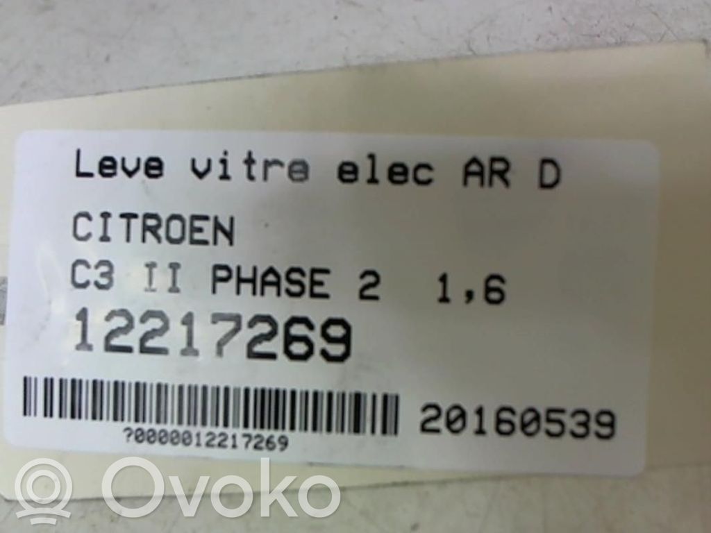 Citroen C3 Regulador de puerta trasera con motor 