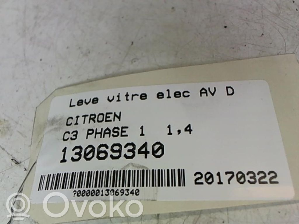 Citroen C3 Front door window regulator with motor 