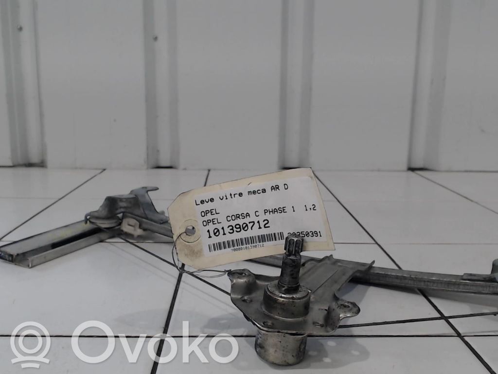 Opel Corsa C Regulador manual de la ventanilla trasera 