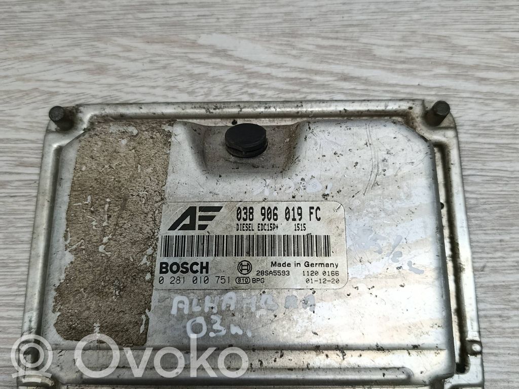 Engine control unit/module   038906019FC,28SA5593,0281010751