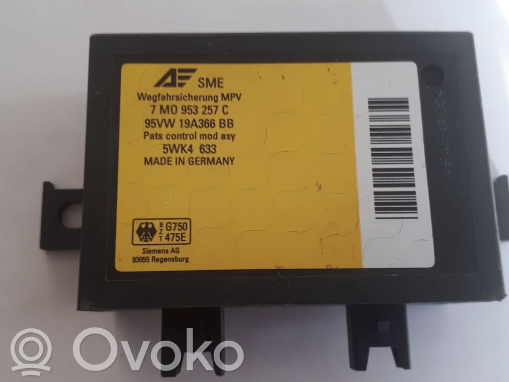 Immobilizer control unit/module   7M0953257C,5WK4633,95VW19A366BB