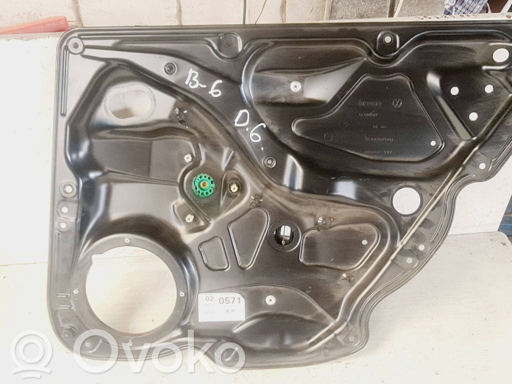 Volkswagen PASSAT B6 Rear window lifting mechanism without motor 