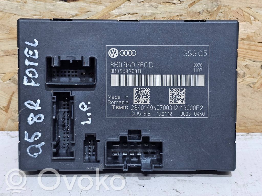 Module de commande de siège   8R0959760D,8R0959760B