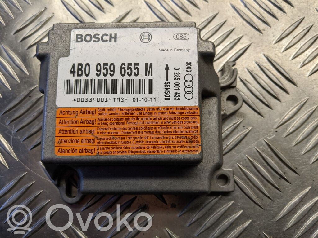 Airbag control unit/module   4B0959655M,0285001432