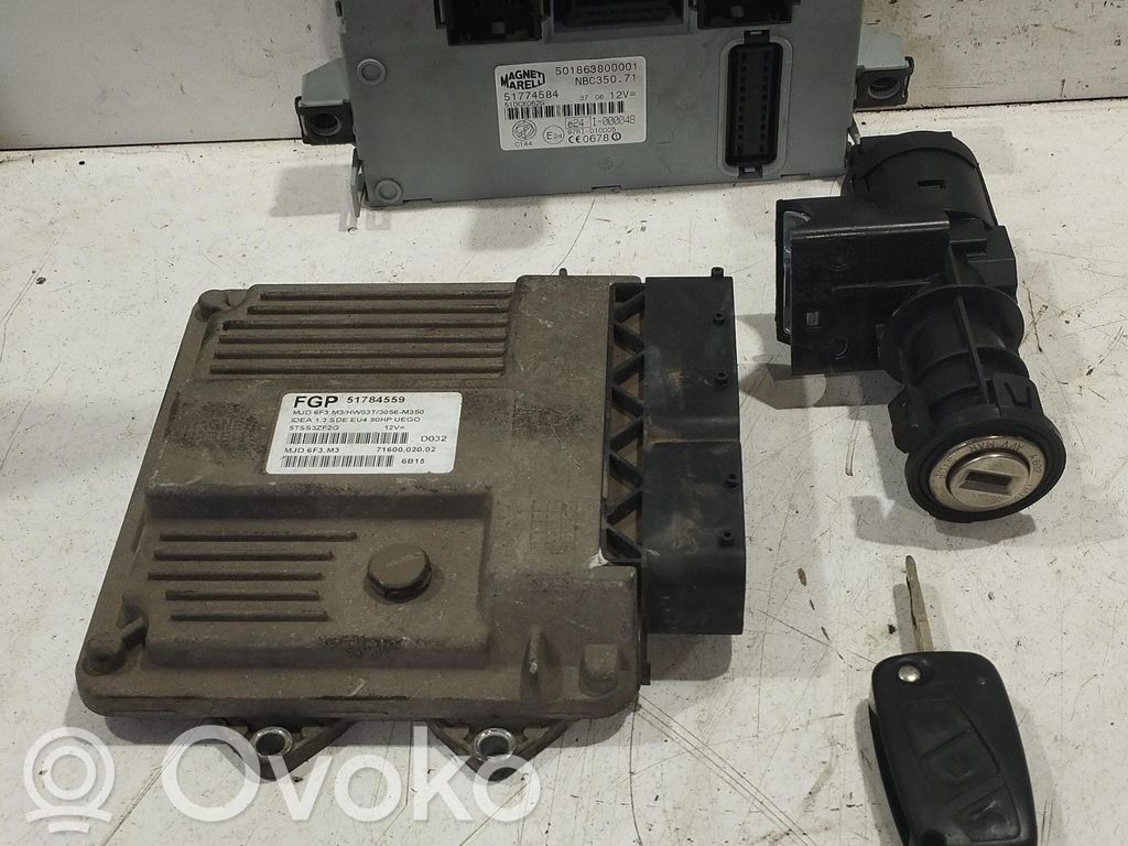 Fiat Idea Kit centralina motore ECU e serratura 